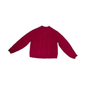 Banana Republic Women’s Italian Yarn Cable Knit Sweater M Crewneck Chunky Fushia